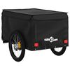 vidaXL Remorque de v&eacute;lo noir 45 kg fer