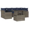 vidaXL Ensemble de canap&eacute; de jardin 7 pcs avec coussins gris r&eacute;sine tress&eacute;e