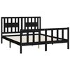vidaXL Cadre de lit sans matelas noir bois de pin massif