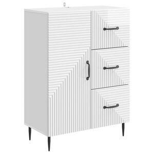 vidaXL Buffet Blanc brillant 66 x 34,5 x 89,5 cm Bois d'ing&eacute;nierie