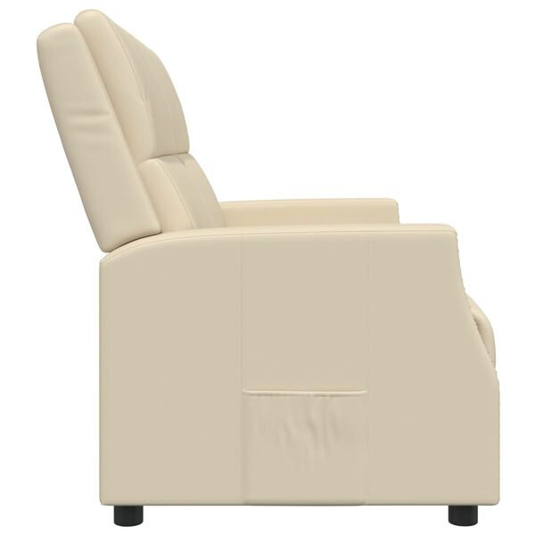 vidaXL Fauteuil inclinable &agrave; 2 places Cr&egrave;me Similicuir