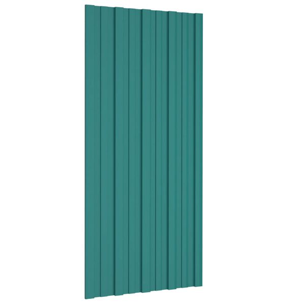 vidaXL Panneaux de toiture 36 pcs Acier galvanis&eacute; Vert 100x45 cm