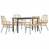 vidaXL Ensemble &agrave; manger jardin 5pcs marron poly rotin verre