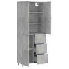 vidaXL Buffet haut Gris b&eacute;ton 69,5x34x180 cm Bois d'ing&eacute;nierie