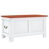 vidaXL Coffre de rangement et couvercle marron et blanc bois d'acacia