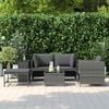 vidaXL Salon de jardin 4 pcs avec coussins R&eacute;sine tress&eacute;e Gris