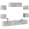 vidaXL Ensemble de meubles TV 7 pcs Gris b&eacute;ton Bois d'ing&eacute;nierie