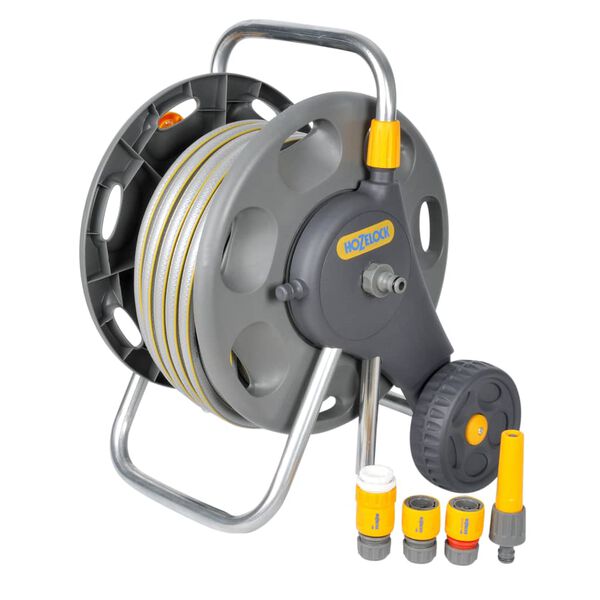 Hozelock Chariot enrouleur de tuyau 60 m avec tuyau de 30 m