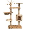 vidaXL Arbre &agrave; chat et griffoir Sisal 125 cm Empreintes de pattes Beige
