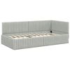 vidaXL Cadre de lit d'angle Gris clair 90 cm x 200 cm Velours