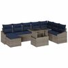vidaXL Ensemble de canap&eacute; de jardin 9 pc Gris et marine