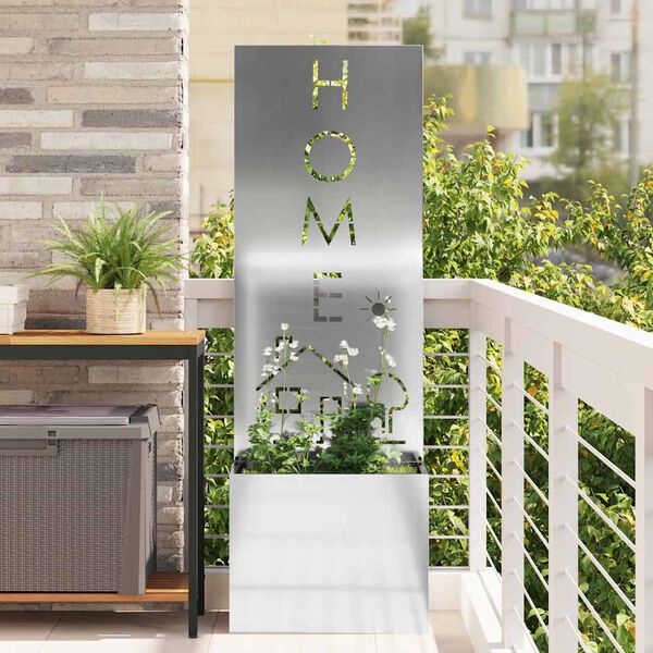 vidaXL &Eacute;cran de confidentialit&eacute; de jardin Fretwork Argent&eacute; 50 x 140 cm