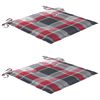 vidaXL Chaises de jardin lot de 2 avec coussins à carreaux rouge Teck