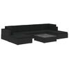 vidaXL Salon de jardin 7 pcs avec coussins R&eacute;sine tress&eacute;e Noir