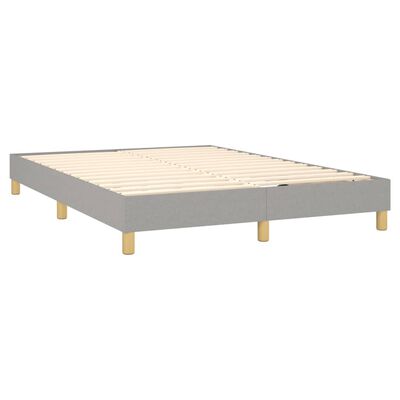 vidaXL Sommier à lattes de lit avec matelas Gris clair 140x200cm Tissu