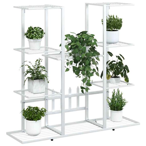 vidaXL Jardini&egrave;re 94,5x25x89 cm Blanc Fer