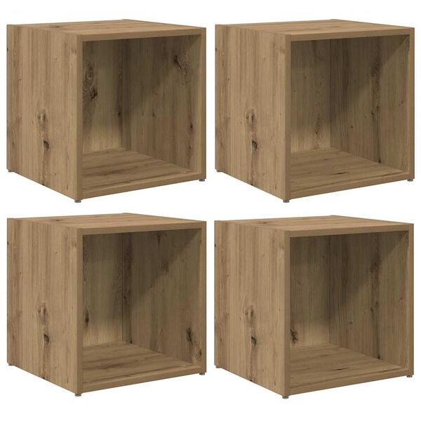 vidaXL Ensemble meuble TV 4 pcs Ch&ecirc;ne artisanal 37 x 35 x 37,5 cm