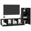 vidaXL Ensemble meuble TV 3 pcs Ch&ecirc;ne noir Bois d'ing&eacute;nierie