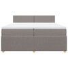 vidaXL Sommier &agrave; lattes de lit avec matelas Taupe 200x200 cm Tissu