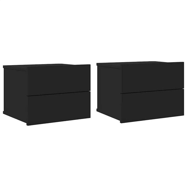 vidaXL Tables de chevet 2 pcs Noir 40x30x30 cm Bois d'ingénierie
