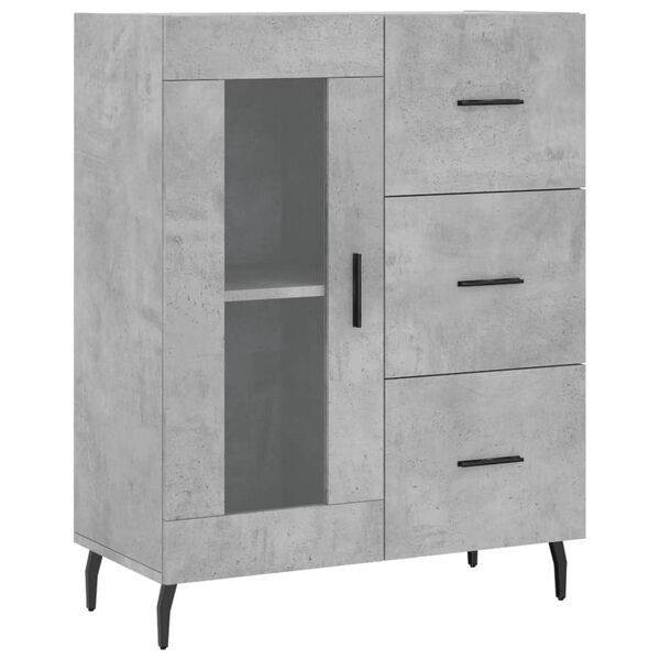 vidaXL Buffet gris b&eacute;ton 69,5x34x90 cm bois d'ing&eacute;nierie