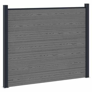 vidaXL Panneau de cl&ocirc;ture WPC et Aluminium Gris