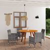 vidaXL Ensemble &agrave; manger de jardin 5 pcs Gris