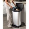 Curver Poubelle duo &agrave; p&eacute;dale Deco 23L+23L Argent&eacute;