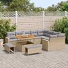 vidaXL Ensemble de canap&eacute; de jardin 12 pcs Beige polyrotin