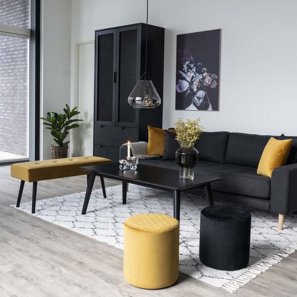 House Nordic Banc Lyla 35x100x44 cm Jaune moutarde