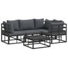vidaXL Ensemble de canap&eacute; de jardin 5 pc Noir Aluminium