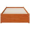 vidaXL Cadre de lit avec tiroir 3 pcs Cire marron Bois de pin
