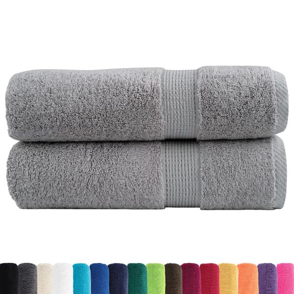 vidaXL Serviettes de bain de qualit&eacute; sup&eacute;rieure SOLUND 2 pcs gris