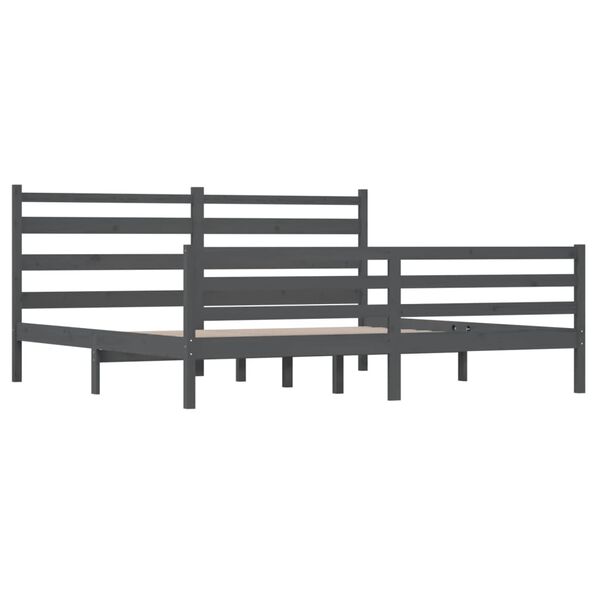 vidaXL Cadre de lit sans matelas bois massif de pin 200x200 cm gris