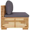 vidaXL Canap&eacute; central de jardin coussins Gris fonc&eacute; Bois teck massif