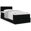 vidaXL Cadre de lit ottoman avec matelas noir 80x200 cm tissu