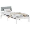 vidaXL Cadre de lit Blanc et gris clair 75 x 190 cm Bois massif en pin