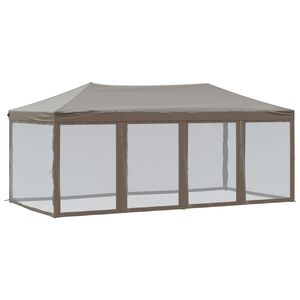 vidaXL Tente de r&eacute;ception pliable avec parois Taupe 3x6 m