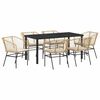 vidaXL Ensemble de salle &agrave; manger pour jardin 7 pc Marron polyrotin