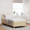 vidaXL Lit &agrave; ressort LED avec matelas Cr&egrave;me 100 x 200 cm tissu