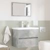 vidaXL Ensemble de mobilier de salle de bain avec tiroir Gris b&eacute;ton