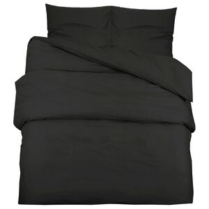 vidaXL Ensemble de housse de couette Noir 200x220 cm Microfibre l&eacute;g&egrave;re