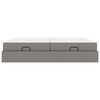vidaXL Cadre de lit avec matelas avec matelas 2 pcs Taupe tissu