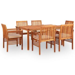 vidaXL Ensemble &agrave; manger d'ext&eacute;rieur 7 pcs et coussins Acacia solide