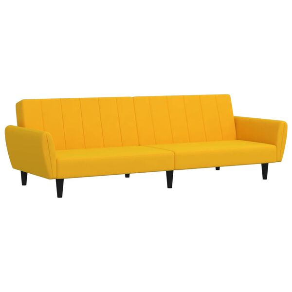 vidaXL Canap&eacute;-lit &agrave; 2 places Jaune Velours