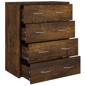 vidaXL Buffet avec 4 tiroirs 60x30,5x71 cm Ch&ecirc;ne fum&eacute;