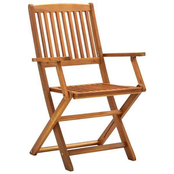 vidaXL Chaises pliables d'ext&eacute;rieur lot de 4 Bois d'acacia solide