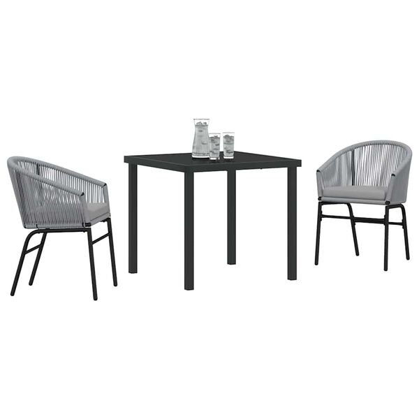 vidaXL Ensemble de salle &agrave; manger pour jardin 3 pcs Anthracite