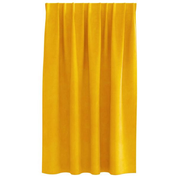 vidaXL Rideaux occultants 2 pcs Jaune moutarde 140 x 140 cm Velours