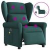 vidaXL Fauteuil de massage inclinable &eacute;lectrique Vert fonc&eacute; Tissu